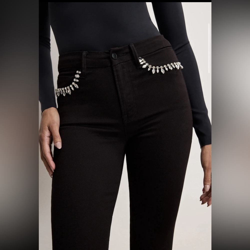 Good American Good Legs Skinny Diamond Jeans | 6 | Black001 | NWT